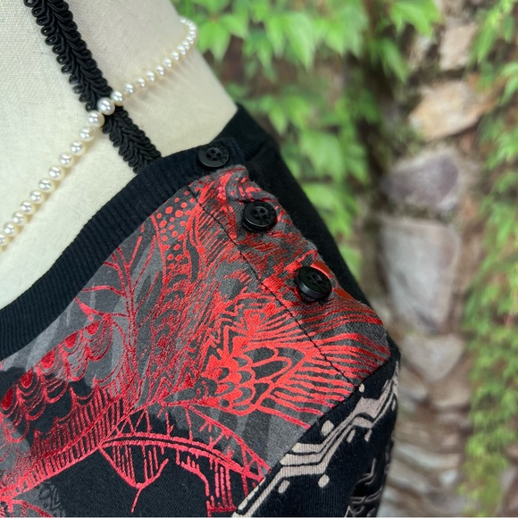 DESIGUAL Overprinted Long Sleeve Embellished Tunic, XS - Picture 6 of 9